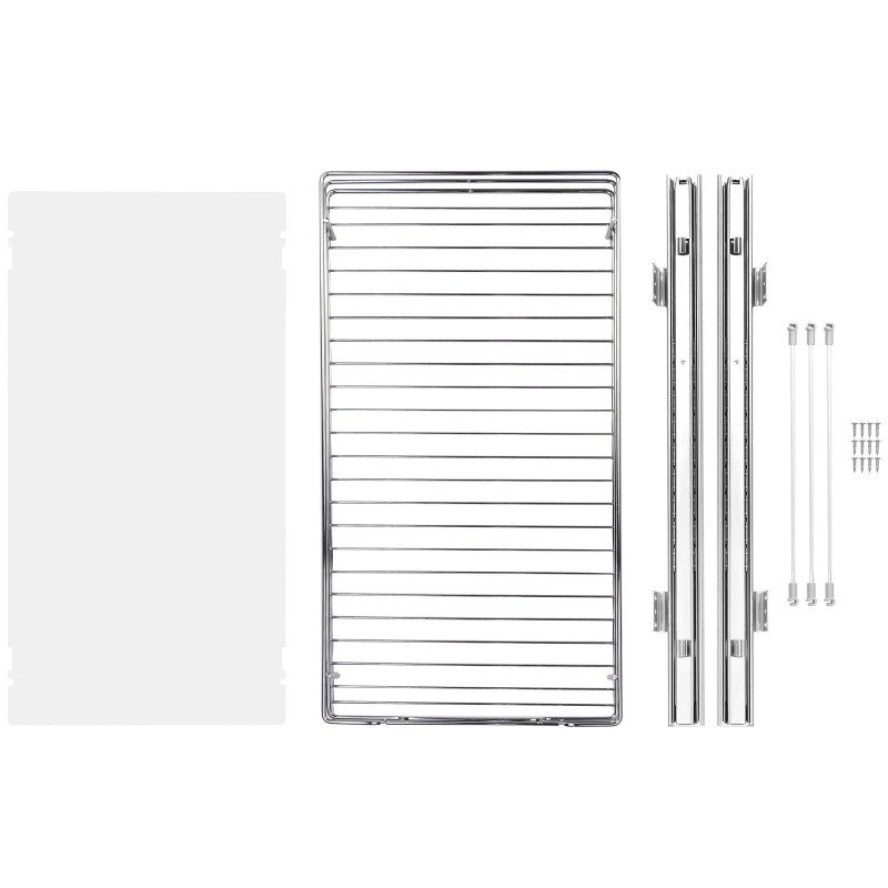 Ulosvedettävä kaappikori kromattu teräs asennuskoko 419x317.5x89 mm keittiöön 13 kg kantavuus