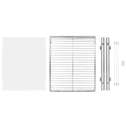 Ulosvedettävä kromipinnoitettu teräskori yksitasoinen asennuskoko 415x563x185mm allaskaappiin mataliin kaappeihin