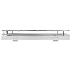 Ulosvedettävä kromipinnoitettu teräskori yksitasoinen asennuskoko 415x563x185mm allaskaappiin mataliin kaappeihin