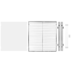 Ulosvedettävä kromipinnoitettu teräshylly 507 x 533 x 64 mm yhden tason kaappiin