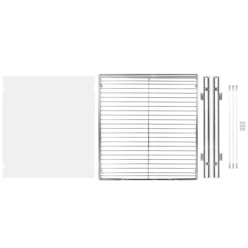 Ulosvedettävä kromipinnoitettu teräshylly 507 x 533 x 64 mm yhden tason kaappiin