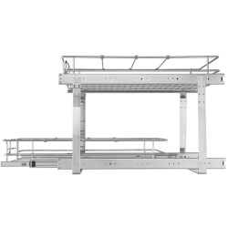 Ulosvedettävä 2 tasoinen kaapinjärjestäjä kromipäällysteisestä teräksestä keittiöön 461 569 483 mm