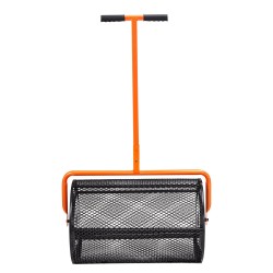 Kompostinlevitin jauhemaalatulla teräsverkkorummulla 61 cm korkeussäädettävä aisa nurmikoille ja puutarhaan