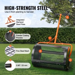 Kompostin levitin teräsrunkoinen 61 cm rumpu säädettävä T-kahva musta