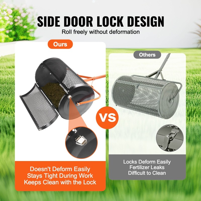 Kompostin levitin teräsrunkoinen 61 cm rumpu säädettävä T-kahva musta