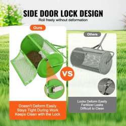 Kompostin ja turpeen levitin teräksinen verkko 24 tuuman rullakori korkeussäädettävällä T-mallisella aisalla