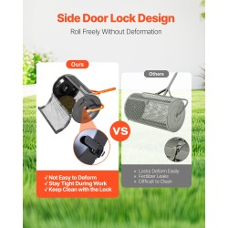 Kompostinlevitin 24 tuuman jauhemaalatulla teräsrungolla säädettävällä T-kahvalla nurmikolle