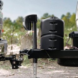 Sähköinen perävaunutunkki hiiliteräs 2267 kg kantavuus 255–860 mm nostoalue 12 V moottori