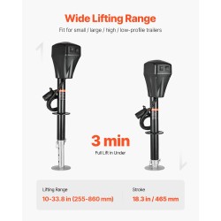 Sähköinen perävaunutunkki hiiliteräs 2267 kg kantavuus 255–860 mm nostoalue