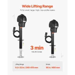 Sähköinen perävaunutunkki hiiliteräs 1588 kg 12 V 240–815 mm 7 napainen liitin