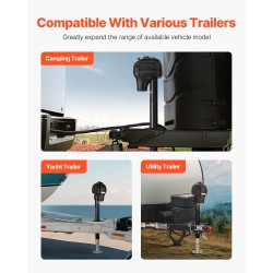 Sähköinen perävaunutunkki hiiliteräs 1588 kg 12 V 240–815 mm 7 napainen liitin