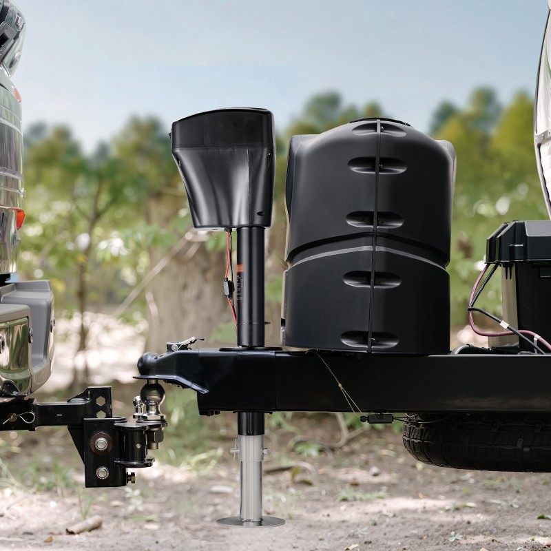 Sähkökäyttöinen perävaunun tunkki hiiliteräksinen 2267 kg nostokyky 255–860 mm nostoalue