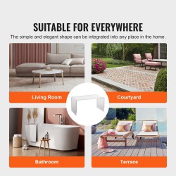 Akryylinen U-muotoinen sivupöytä 414 mm korkea 20 mm kansilevy läpinäkyvä