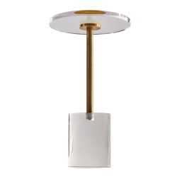 Pääty ja sivupöytä läpinäkyvästä akryylistä 302 mm pyöreällä levyllä korkeus 543 mm