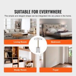 Pääty ja sivupöytä läpinäkyvästä akryylistä 302 mm pyöreällä levyllä korkeus 543 mm