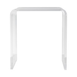 Akryylinen U mallinen läpinäkyvä sivupöytä 415x305x460 mm 18 mm