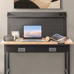 Säädettävä työpöytä tammitaso hiiliteräsrunko 71–100 cm 1219x610 mm 907 kg kantavuus