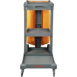 3 tasoinen siivousvaunu PP rakenteinen 94 6 l PVC jätesäkillä 90 7 kg kantavuus keltainen harmaa