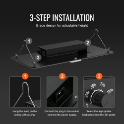 LED-kasvivalaisin 200W täysspektrinen himmennettävä alumiini IP65 ketjutettava sisäkasveille