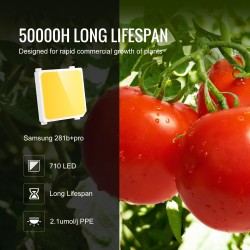 LED-kasvivalaisin 300W täyden spektrin himmennettävä Samsung 281B 3x3/4x4 kasvitelttaan
