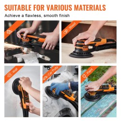 Epäkeskohiomakone 6-tuumainen harjaton 5 mm epäkeskoliike 6-portainen nopeus 10 hiomapaperia