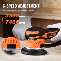 Epäkeskohiomakone 6 tuumaa 850W 6 nopeustasoa 5 mm epäkeskoliike pölynpoistoliitäntä