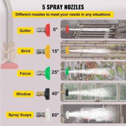 Painepesurin teleskooppivarsi alumiiniseos ja ruostumaton teräs 1,5–6 m 5-osainen 4000 PSI