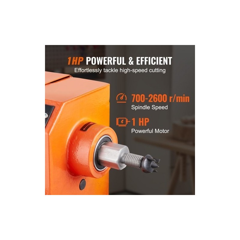 Puusorvi jalustalla 750 wattia 960 mm työpituus 350 mm halkaisija portaattinen nopeussäätö