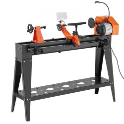 Puusorvi jalustalla 750 wattia 960 mm työpituus 350 mm halkaisija portaattinen nopeussäätö