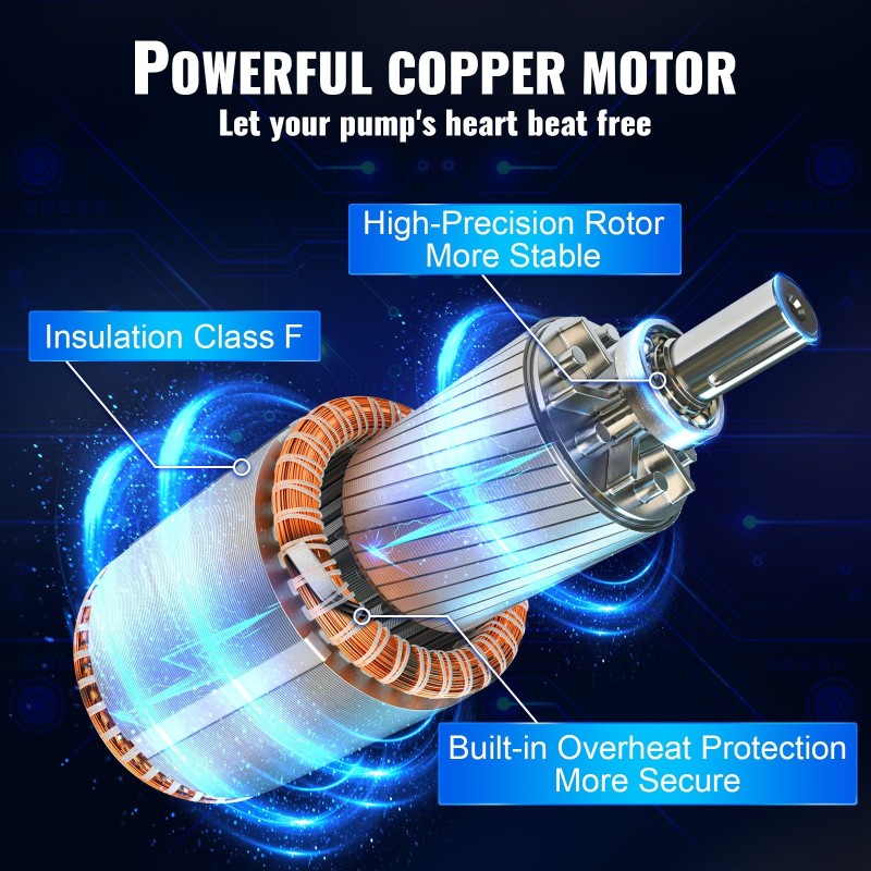 Uppopumppu syväkaivoon ruostumatonta terästä 750W 105 l/min 62 m nostokorkeus