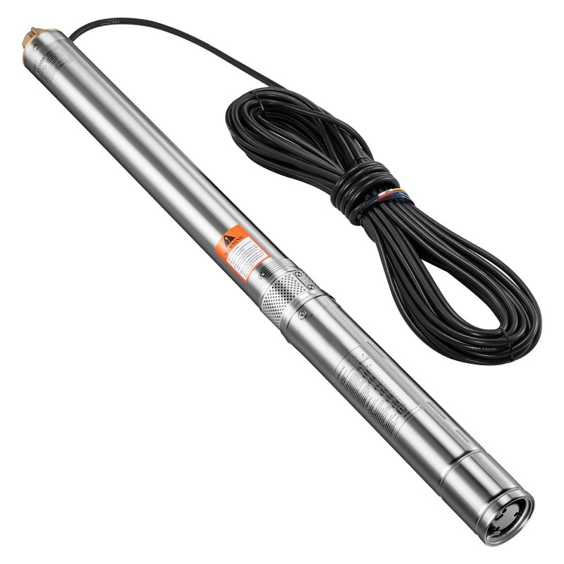 Syväkaivopumppu ruostumatonta terästä 550 wattia 64 metriä 65 l/min virtaus