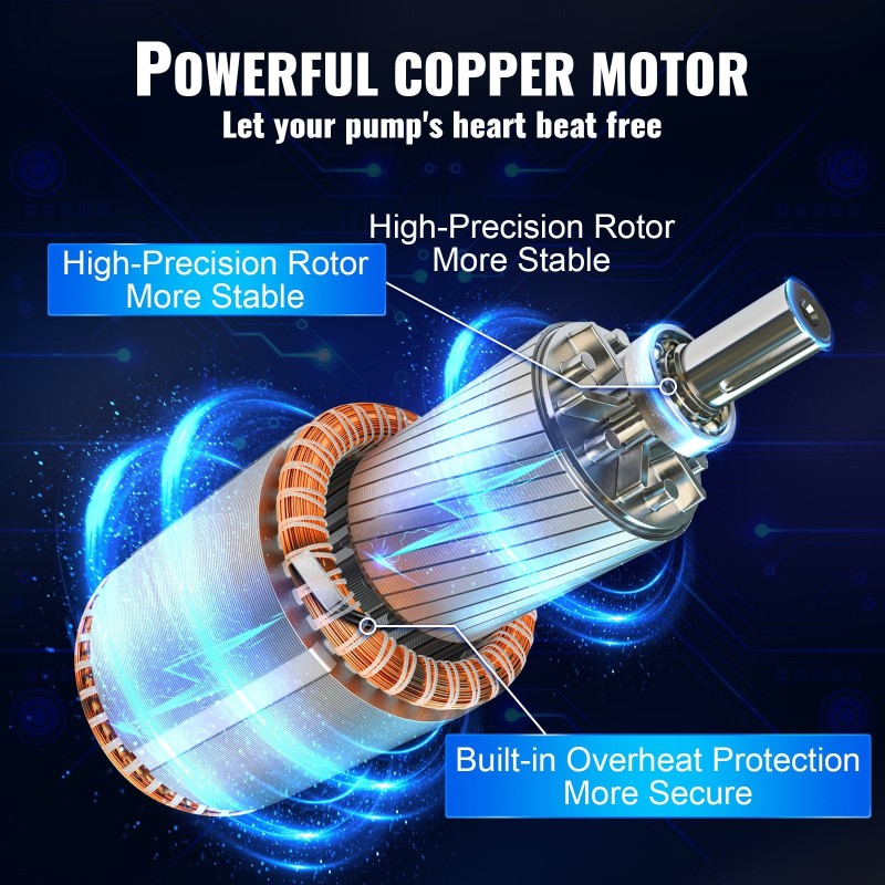 Upotettava ruostumaton teräs syväkaivopumppu 1100W 7,1 m³/h 105 m