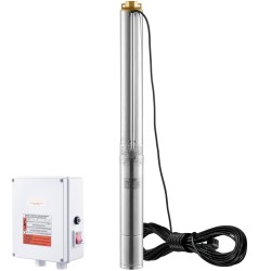 Syväkaivon uppopumppu ruostumaton teräs 2200W 9,8 m³/h 144 m 19,4 m johto