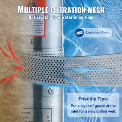 Syväkaivon uppopumppu ruostumatonta terästä 1500W 9.8 m³/h 108 m kotitalous ja kastelu