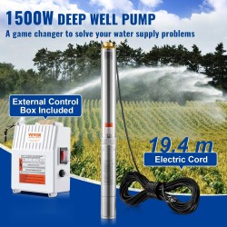 Syvän kaivon uppopumppu ruostumaton teräs 1500W 9,8 m3/h 108 m