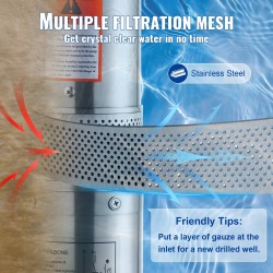 Syvän kaivon uppopumppu ruostumaton teräs 1500W 9,8 m3/h 108 m