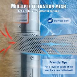 Syväkaivopumppu ruostumatonta terästä 370 W 230 V 5,3 m³/h 50 m IP68