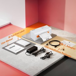 Lämpötarratulostin suora lämpötulostus 150 mm/s tulostusnopeus 40–108 mm tarraleveys USB-liitäntä automaattinen tarrantunnistus