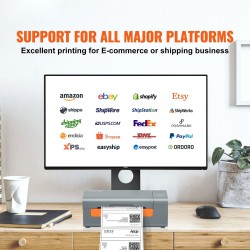 Lämpötarratulostin pöytämallinen 203 dpi 150 mm/s USB-yhteys automaattinen tarrantunnistus 40–108 mm