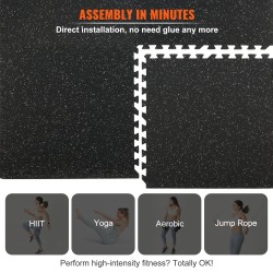 Harjoitusmattosarja EVA-vaahto ja kumipinta 24 tuuman palat 12 kpl 14 mm