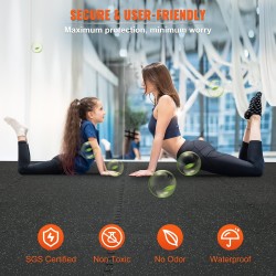 EVA-vaahtomuoviset lukkopalat 6 kpl 610 x 610 x 12 mm harmaa kuntoiluun