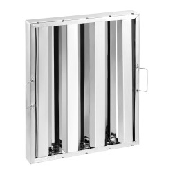 Huuppusuodatin ruostumaton teräs 393×493 mm 6 kpl 3 uraa ammattikeittiöön