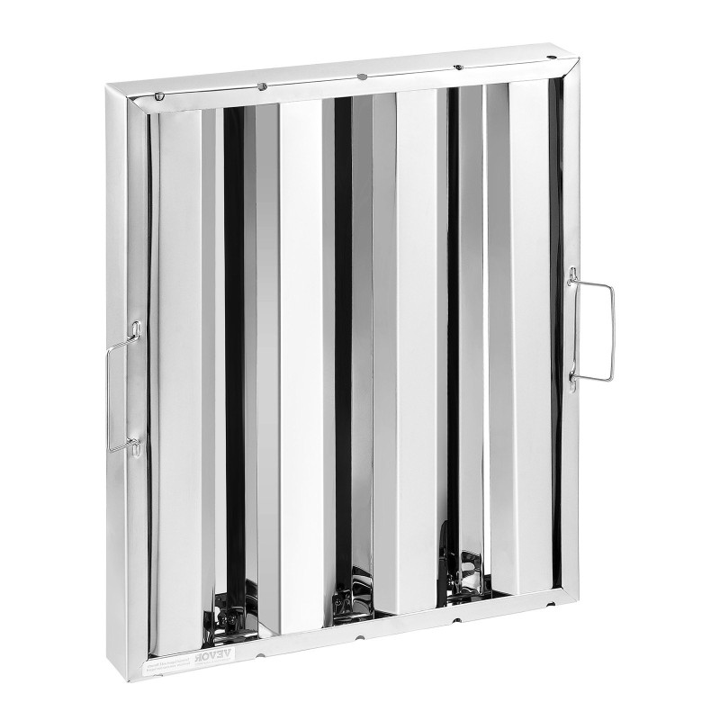 Huuppusuodatin ruostumaton teräs 393×493 mm 6 kpl 3 uraa ammattikeittiöön