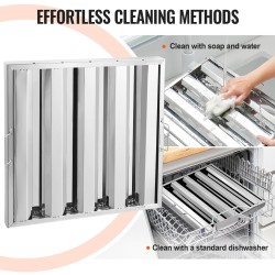 Liesituulettimen rasvasuodatin 430-ruostumaton teräs 493x493x45 mm 2 kpl ammattikeittiöille