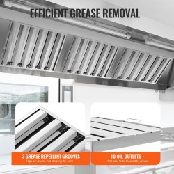 Liesikuvun rasvasuodattimet 430-ruostumatonta terästä 622x493x45 mm 2 kpl ammattikeittiöihin