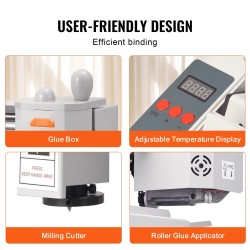 Lämpösidontakone ruostumattomasta teräksestä 400 arkkia 50 mm A3 lyhyt sivu A4 A5