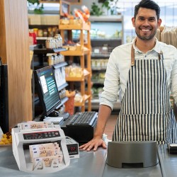 Setelilaskin LED näyttö UV ja MG tunnistus 1000 seteliä minuutissa kantokahvalla