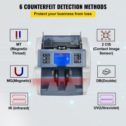 Setelilaskuri 800–1500 seteliä minuutissa väärennösten tunnistus 500 syöttölokero 200 keräyslokero