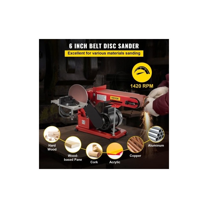 Nauha- ja laikkahiomakone penkille 915x100 mm hihna 150 mm laikka 375W teräsrunko