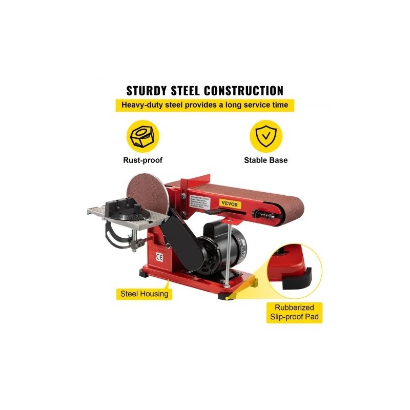 Nauha- ja laikkahiomakone penkille 915x100 mm hihna 150 mm laikka 375W teräsrunko